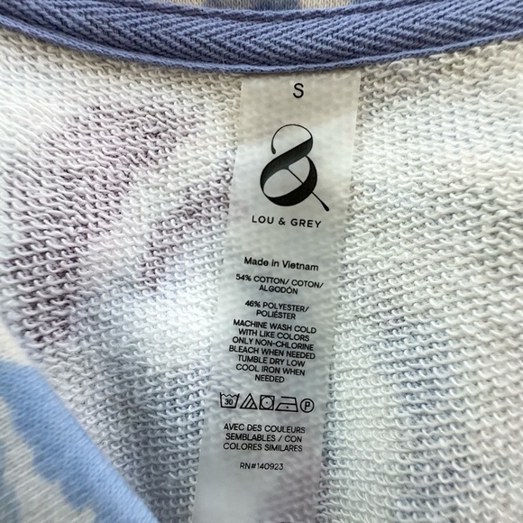 LOU & GREY | NWOT COZY COTTON TERRY TIGER STRIPE CINCH WAIST DRESS POCKETS | SM - Picture 12 of 12